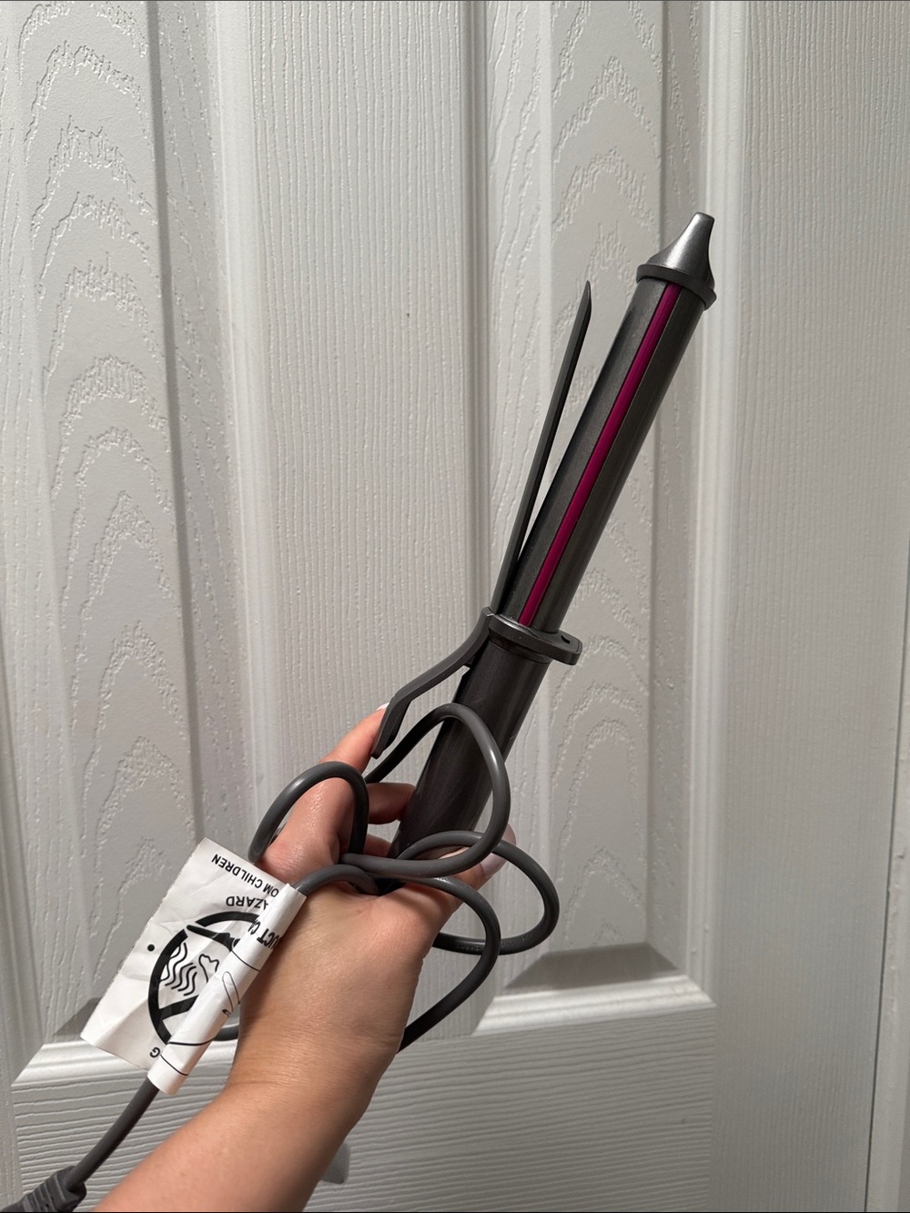 Gray and Magenta Curling Iron Hair Tool